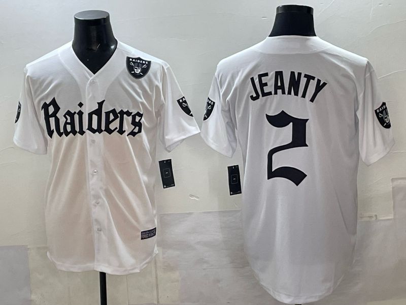 Men 2025 Oakland Raiders #2 Jeanty white 6th generation Joint Name Nike Limited NFL Jersey style 010->oakland raiders->NFL Jersey